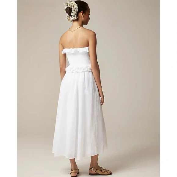 NWT J. Crew Ravenna Dress Maxi Ramie White - Picture 9 of 9